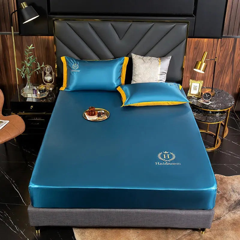 Housse Matelas Bambou Embroidery NOVILO Blue green-1.5M