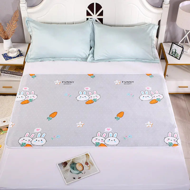 Housse Matelas Coton Écologique KIDOVO Gray white rabbit-100X150