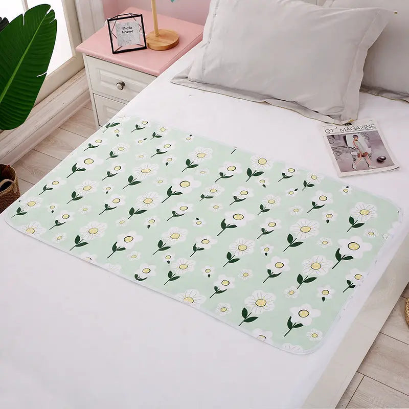 Housse Matelas Coton Écologique KIDOVO Sun flower green-100X150