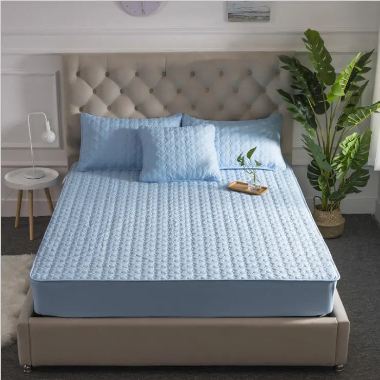 Housse Matelas Coton Moderne QUILOVA Blue-90x200cm