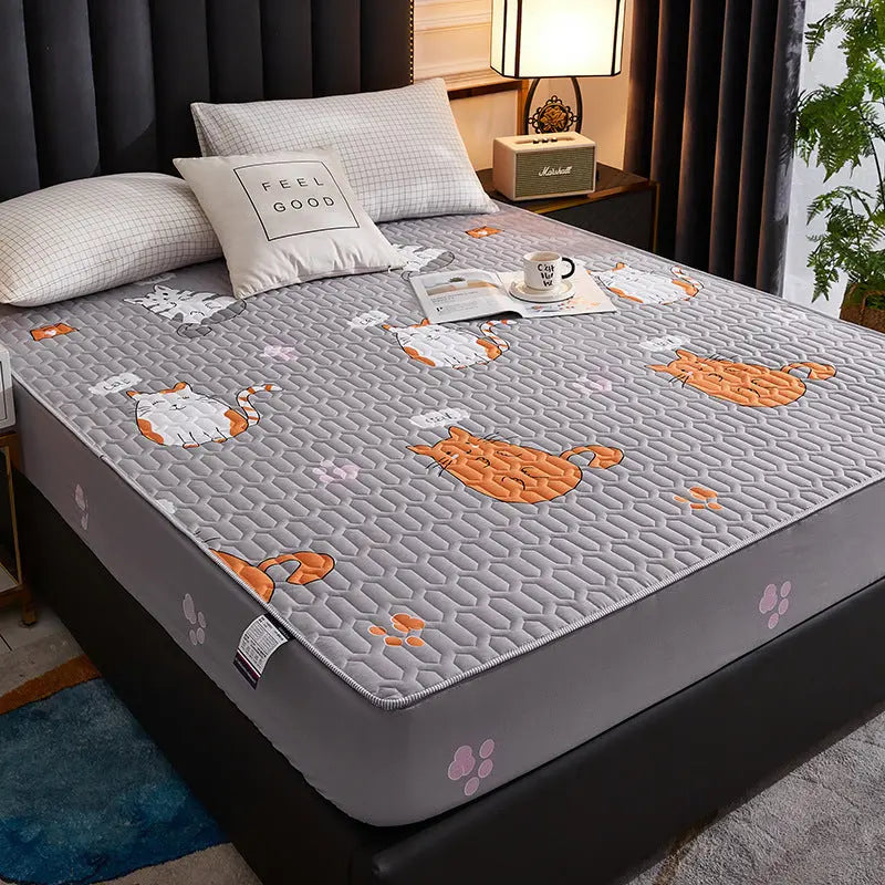 Housse Matelas Coton Quilted AMARI Happy cat-90x200cm
