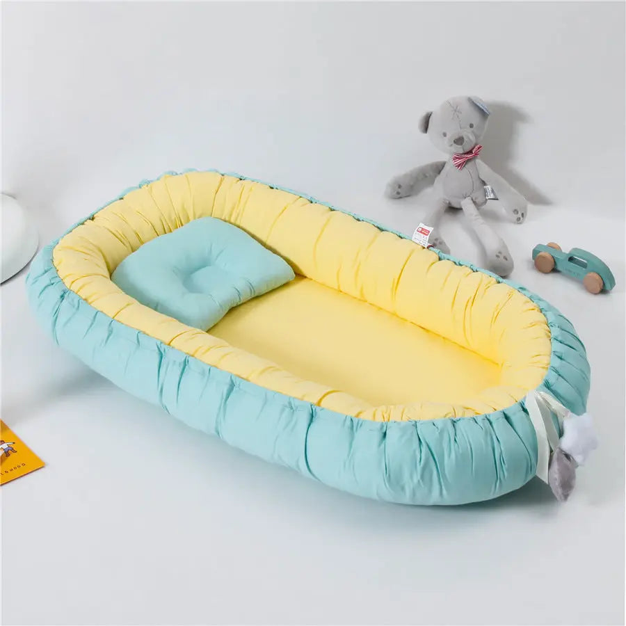 Housse Matelas à Langer Coton Pliable BIONYX Lake blue yellow