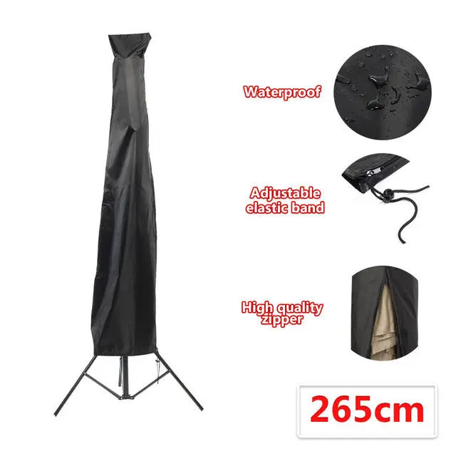 Housse Parasol Déporté Imperméable OXFORIX Black-265CM   50X70X40CM