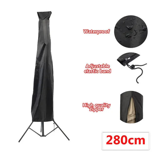 Housse Parasol Déporté Imperméable OXFORIX Black-280cm 30X81X45cm