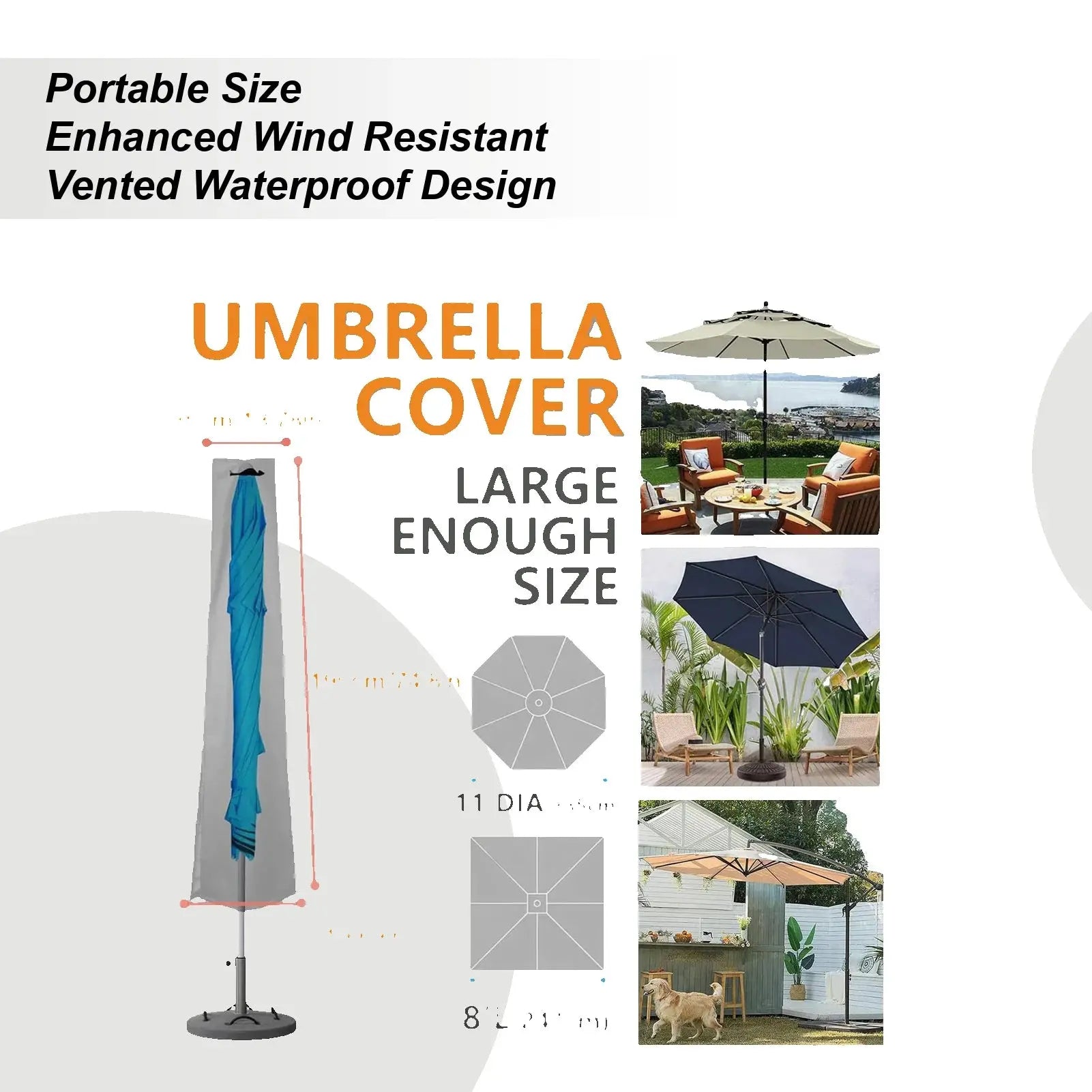 Housse Parasol Déporté Imperméable ZIPLA Housse de France