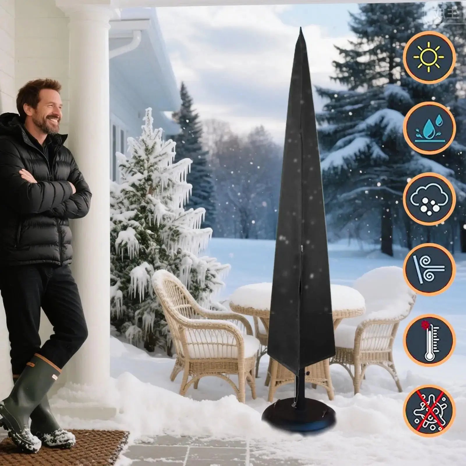 Housse Parasol Déporté Imperméable ZIPLA Housse de France