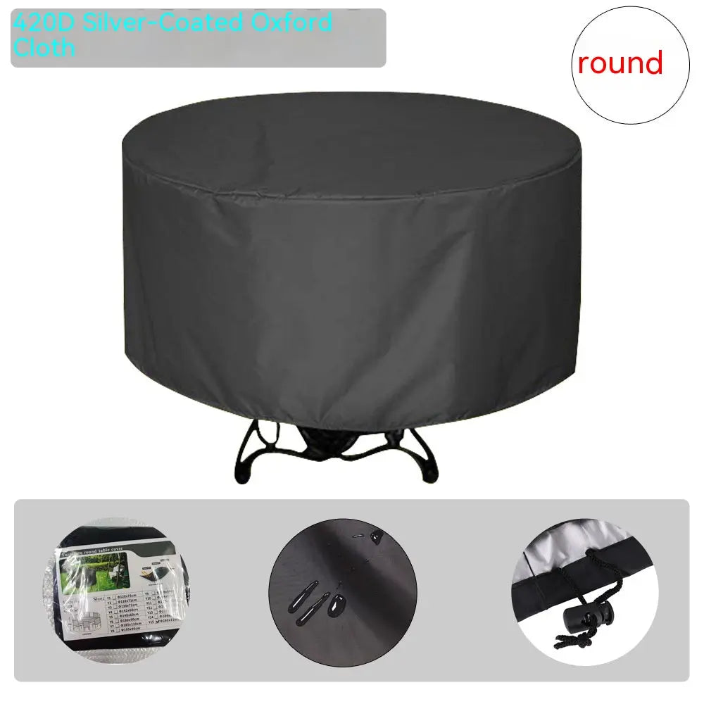 Housse Pour Table Jardin Imperméable OXELIA 420D Silver Coated Waterproof-185x110cm