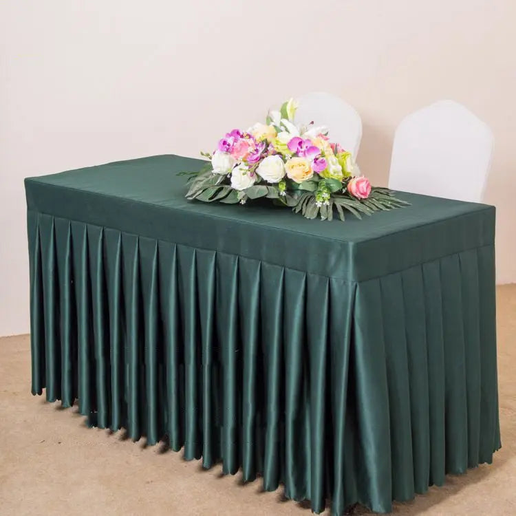 Housse Pour Table Moderne Satinée SERENA Dark green satin-140x40x75cm