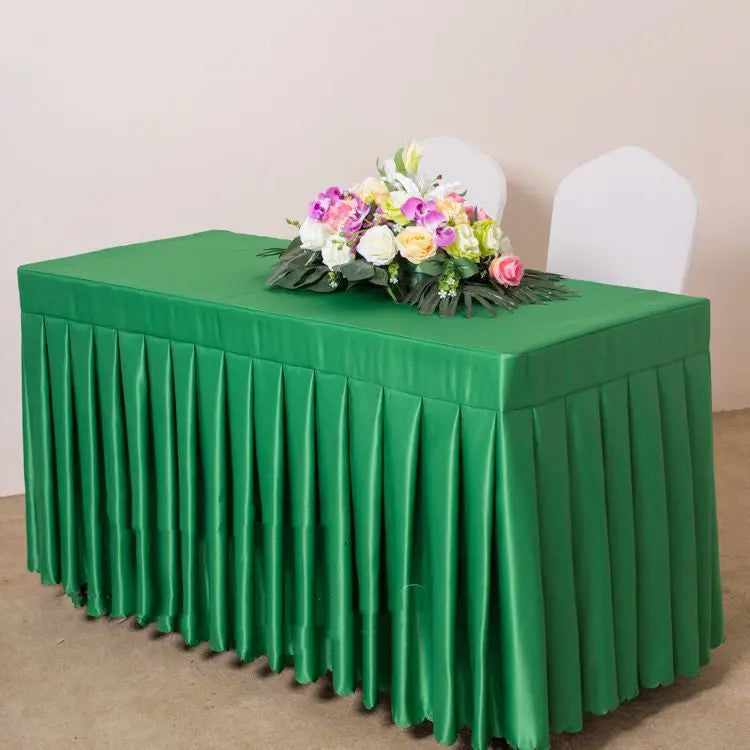Housse Pour Table Moderne Satinée SERENA Green satin-120x45x75cm