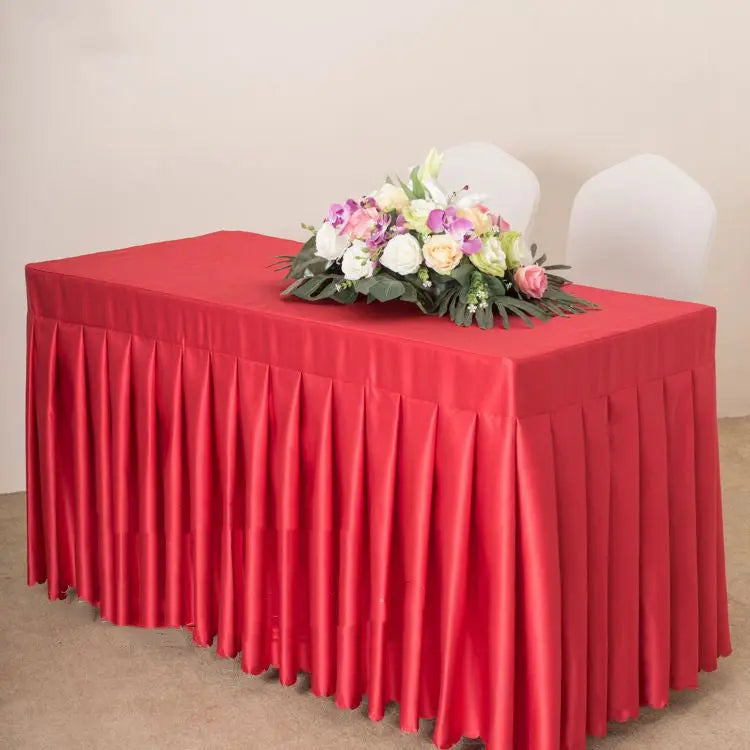 Housse Pour Table Moderne Satinée SERENA Bright red satin-180x45x75cm