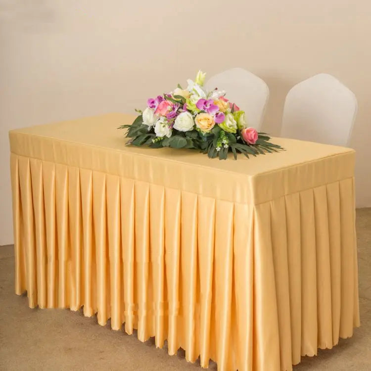 Housse Pour Table Moderne Satinée SERENA Earth yellow satin-180x60x75cm