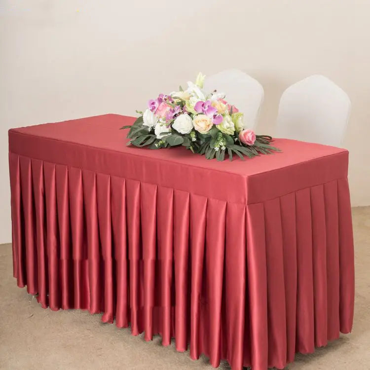 Housse Pour Table Moderne Satinée SERENA Wine red satin-120x45x75cm