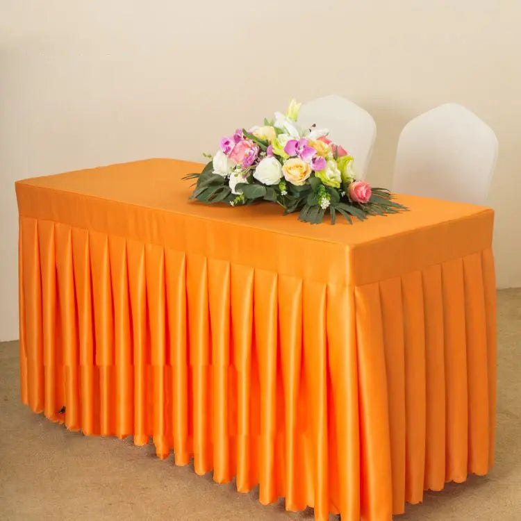 Housse Pour Table Moderne Satinée SERENA Orange satin-120x40x75cm