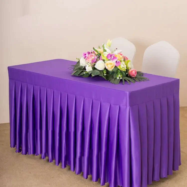 Housse Pour Table Moderne Satinée SERENA Purple satin-140x40x75cm