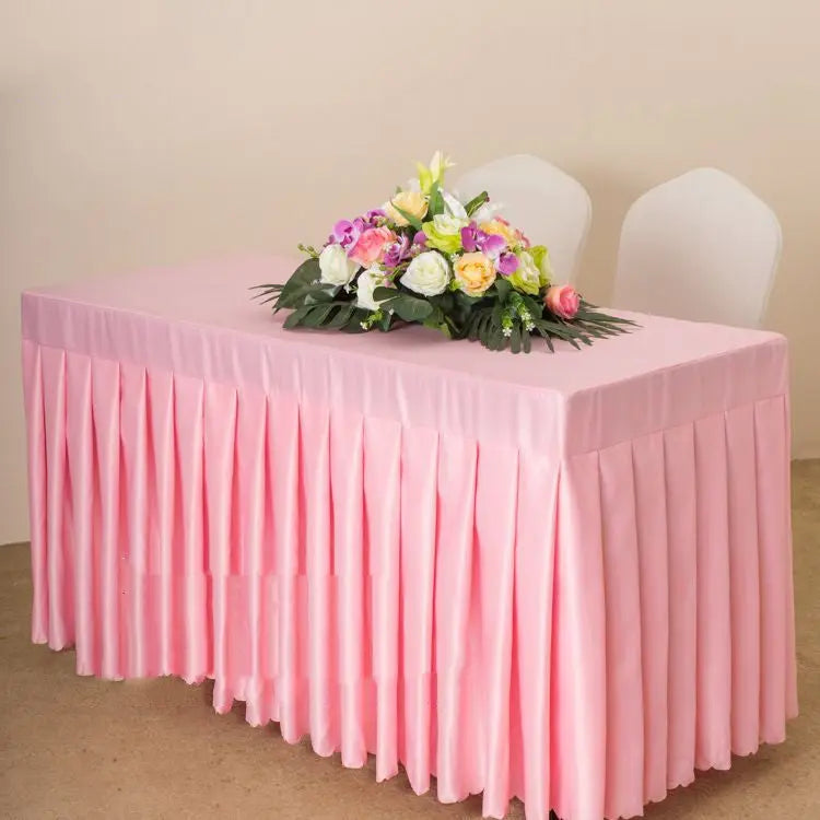 Housse Pour Table Moderne Satinée SERENA Pink satin-120x60x75cm