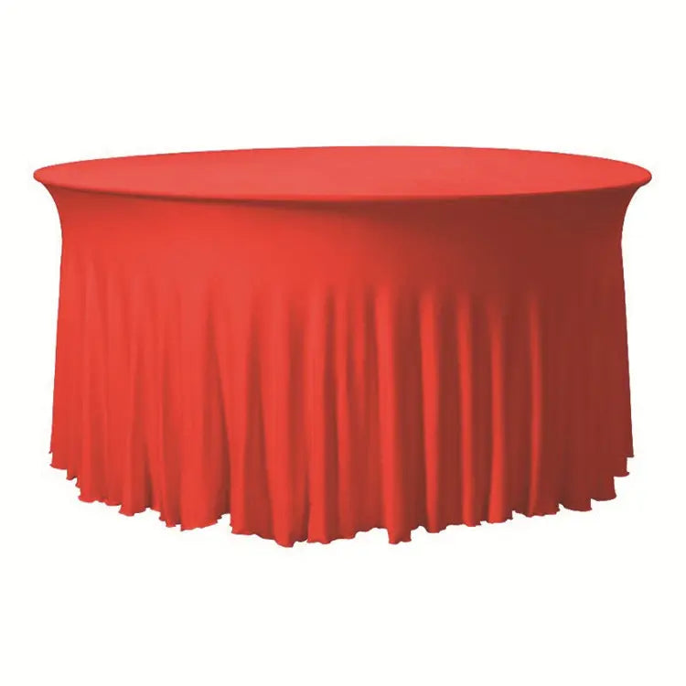 Housse Pour Table Ronde Élastique TWILIO Red-150x75CM