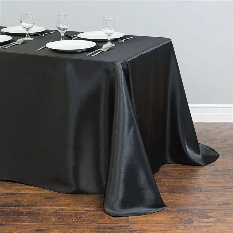 Housse Pour Table Satinée Événementielle SATINA Black-145x250cm