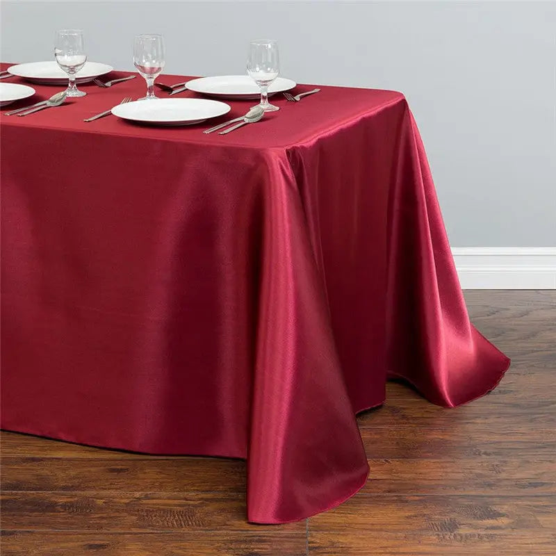 Housse Pour Table Satinée Événementielle SATINA Wine Red-145x300cm