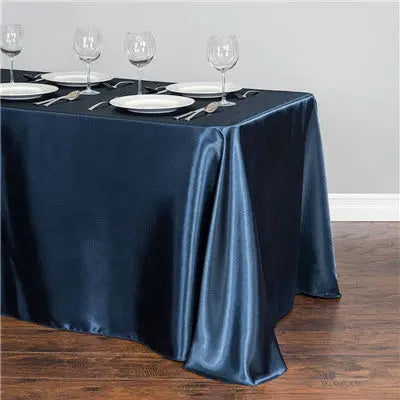 Housse Pour Table Satinée Événementielle SATINA Navy Blue-145x145cm