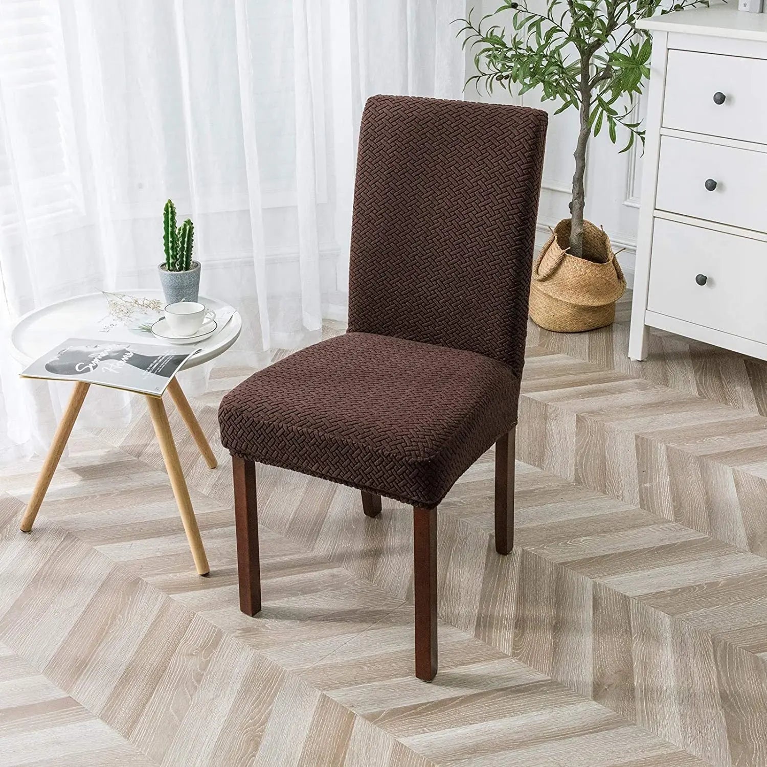 Housse Protection Chaise Jacquard LUMINA Brown-M