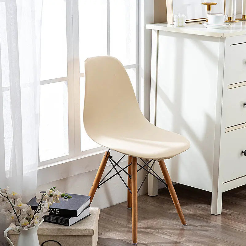 Housse Protection Chaise Moderne LYRIA Milk Silk Beige-Average Size Universal