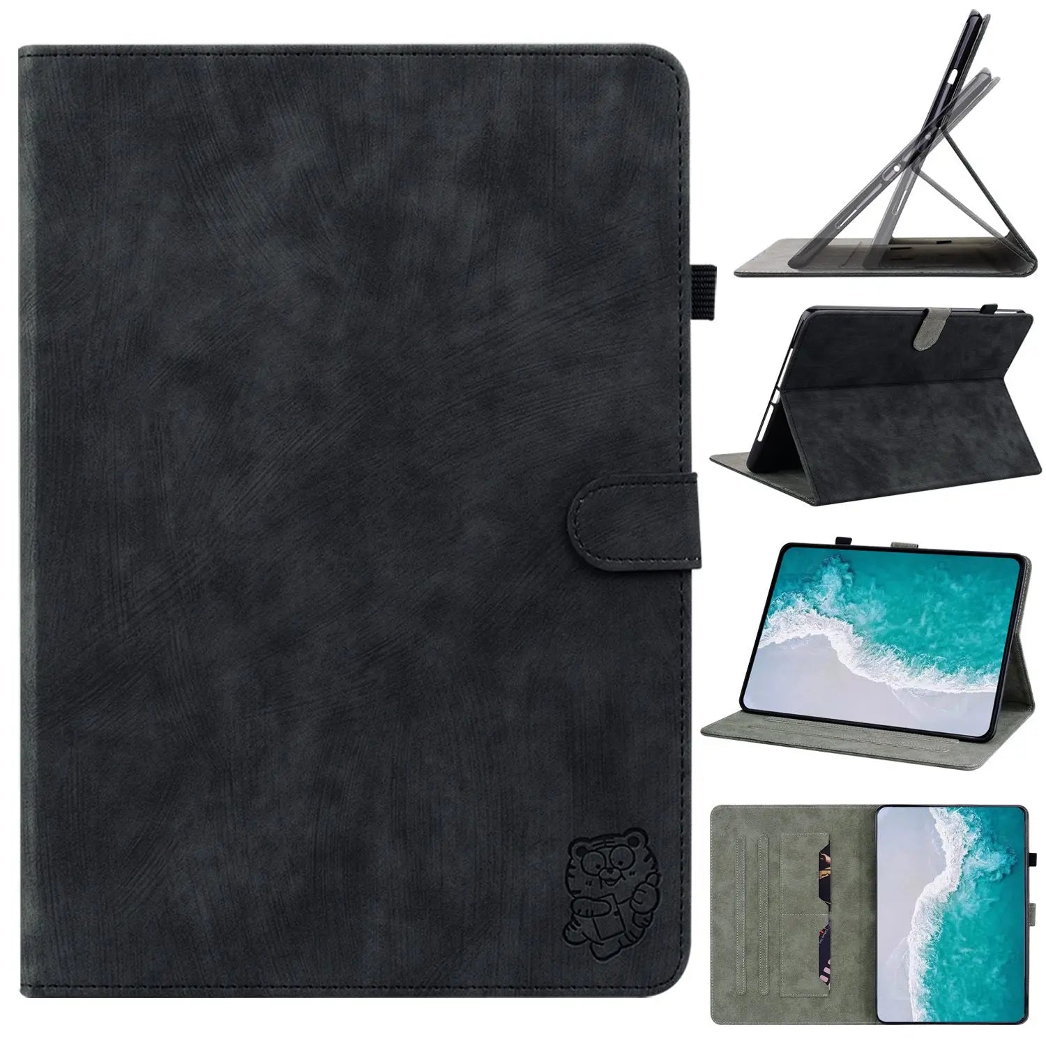 Housse Tablette Cuir Affiné PROTEVA Black-Ipadmini1or2or3or4o5 Universal