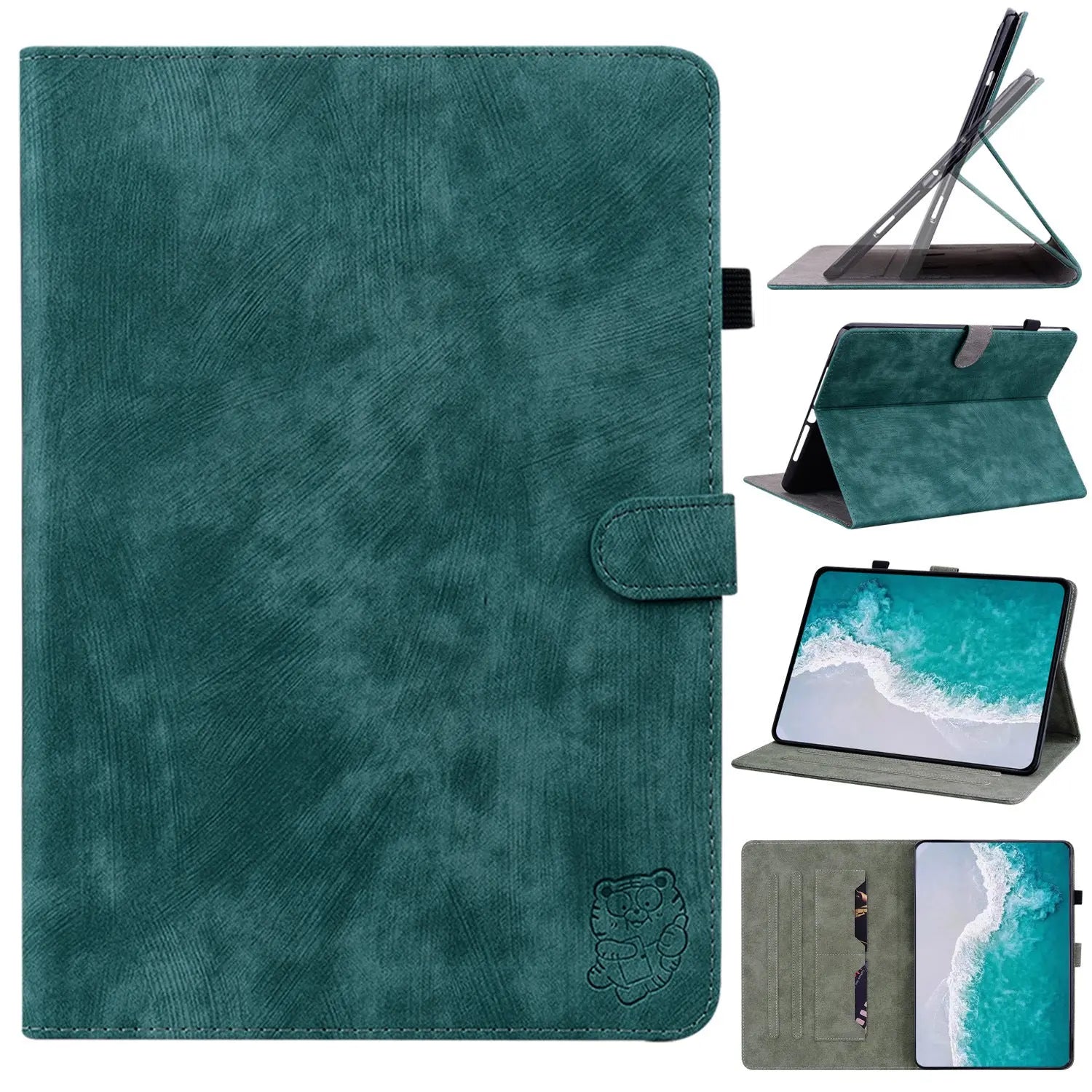 Housse Tablette Cuir Affiné PROTEVA Dark Green-ipad 5or6