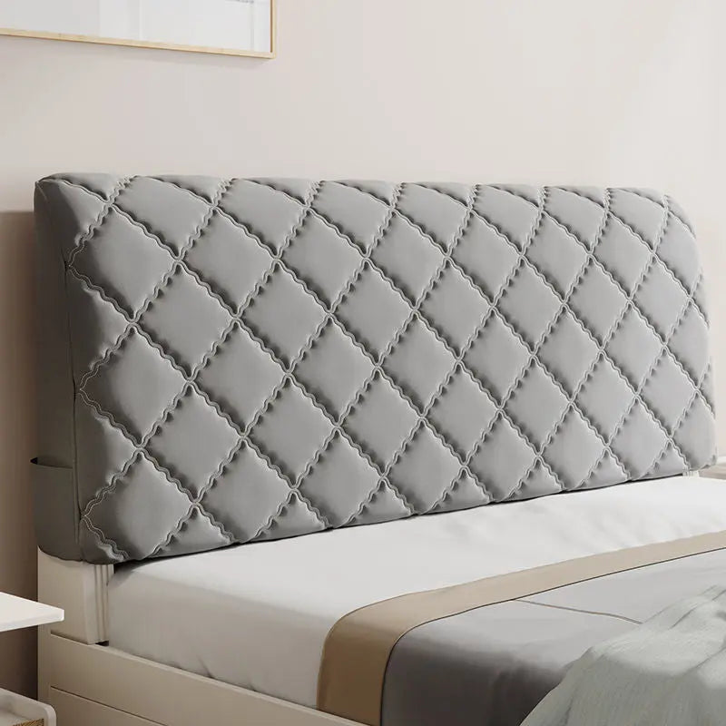 Housse Tête de Lit Coton Moderne **VELARO** Premium Grey A single side-2M