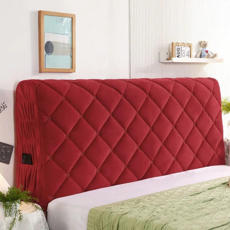 Housse Tête de Lit Velours Élégance VELANO Bright red-1.5m