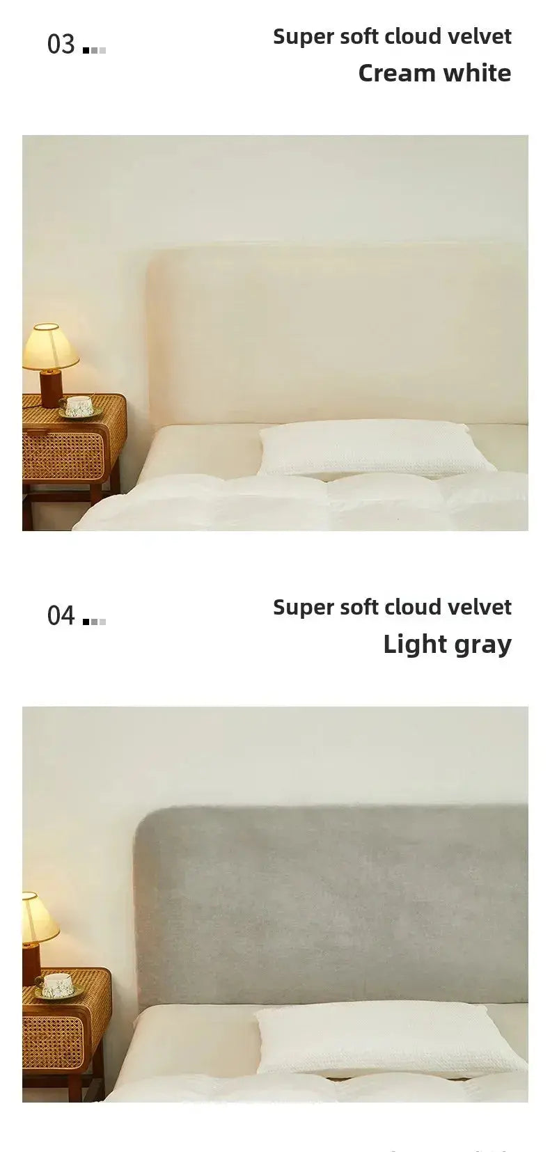 Housse Tête de Lit Velours Extensible SOFIA Housse de France