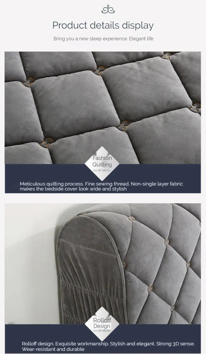 Housse Tête de Lit Velours Matelassé EMBREL élégant Housse de France