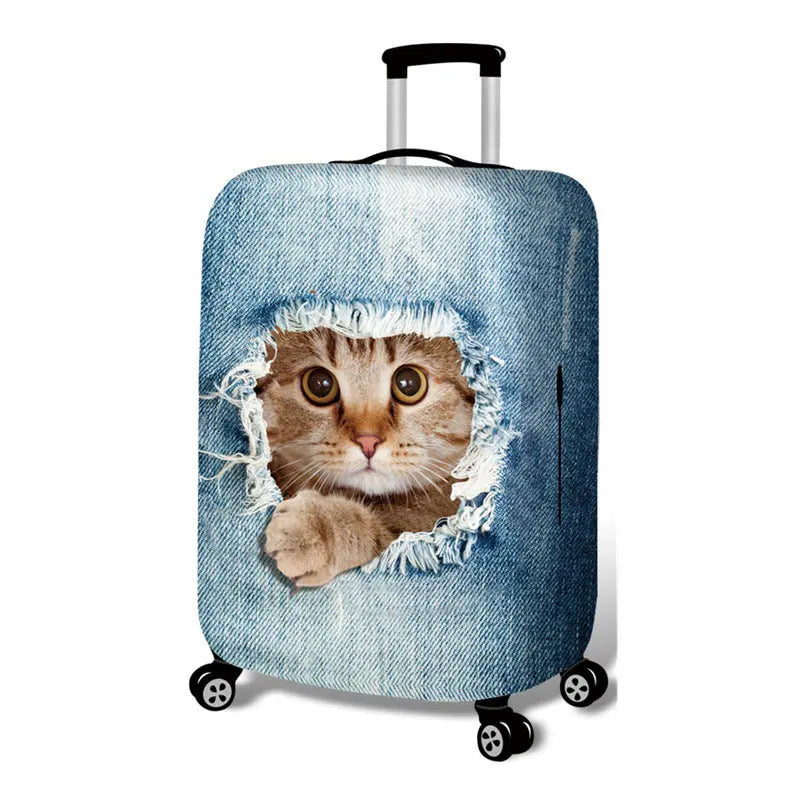 Housse Valise Cartoon Polyester CUBRIA Broken cat-S