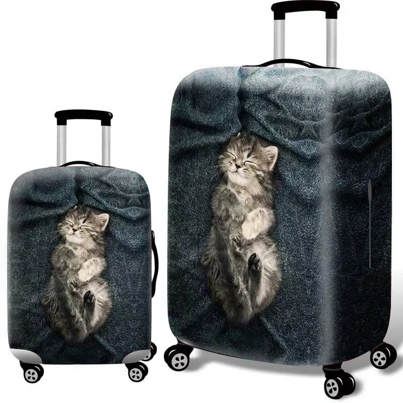 Housse Valise Polyester Résistante CATRUX Cowboy Sleeping Cat-XL