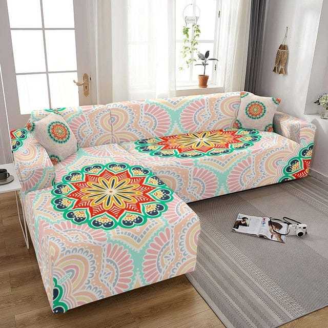 Housse canapé d'angle ELUNM motif astrale Housse De France