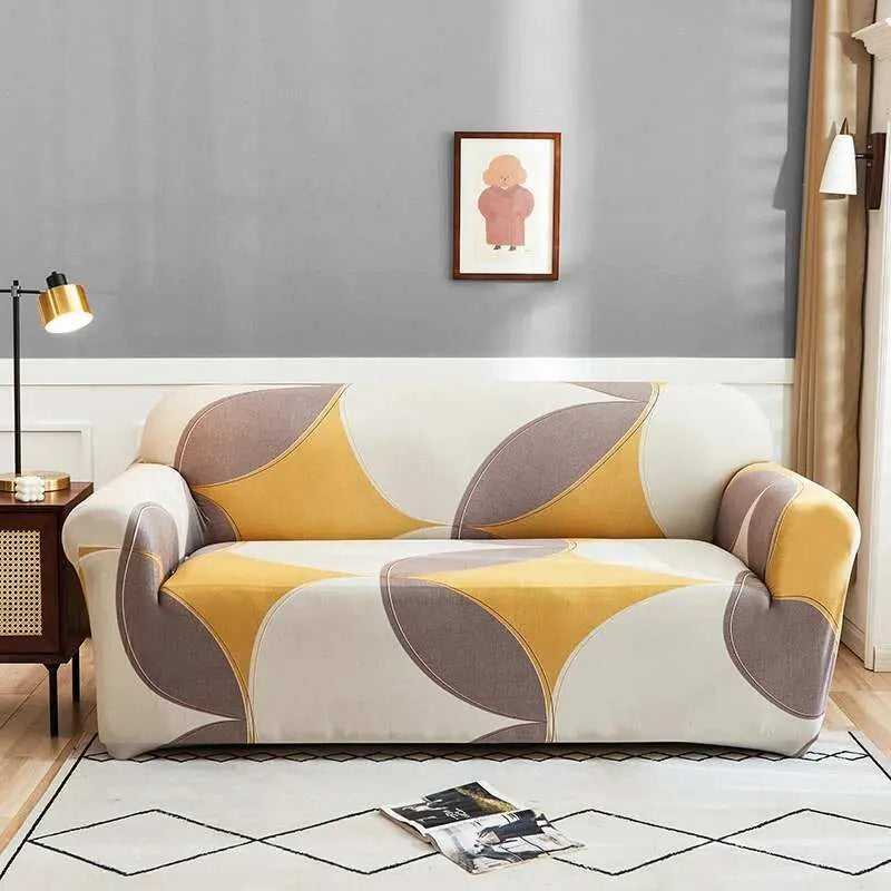 Housse canapé d'angle motif fleuri TOWA Housse de France