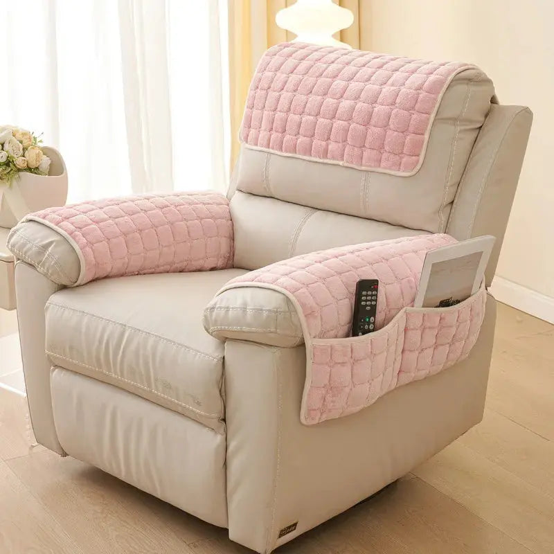 Housse accoudoir canape couleur unie ELDORIO