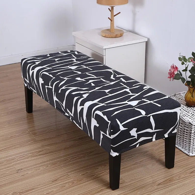Housse de Banquette Élastique HEXO Impressionist Black-155 × 45 × 30cm