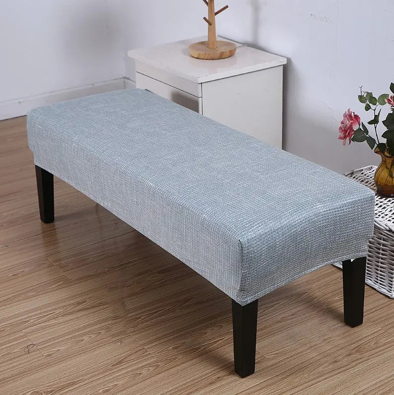 Housse de Banquette Extensible HEXA Imitation Burlap Texture Gray-155 × 45 × 30cm