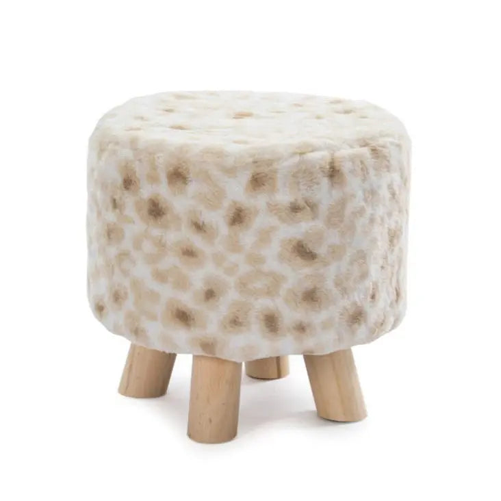 Housse de Banquette Imitation Laine CREZA Leopard print-Stool not included