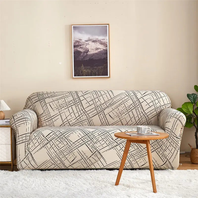 Housse de Canapé Imprimée ELASTIK Time-Double Sofa
