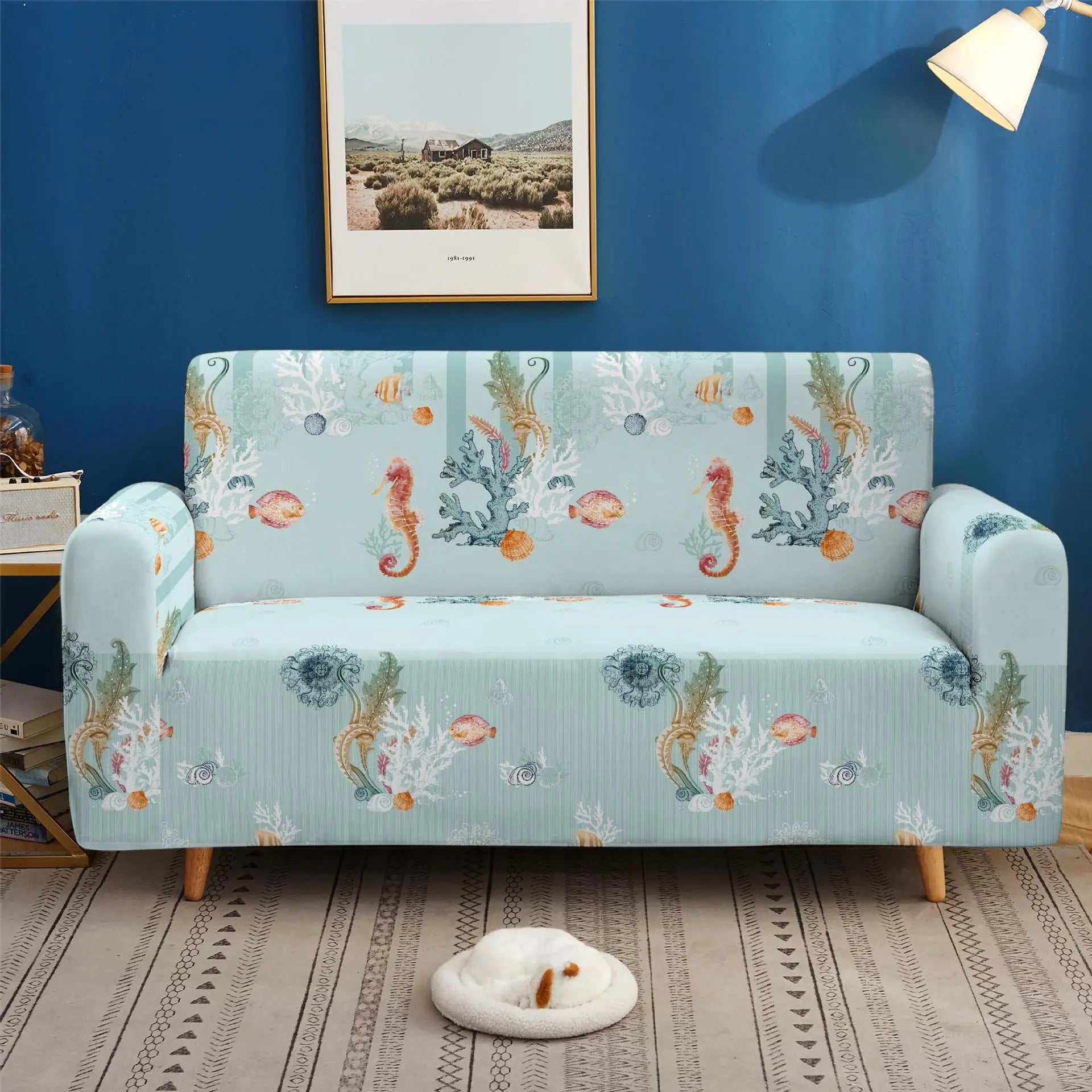 Housse de Canapé Élastique Ocean WAVES SF028-235x300cm Four Seat