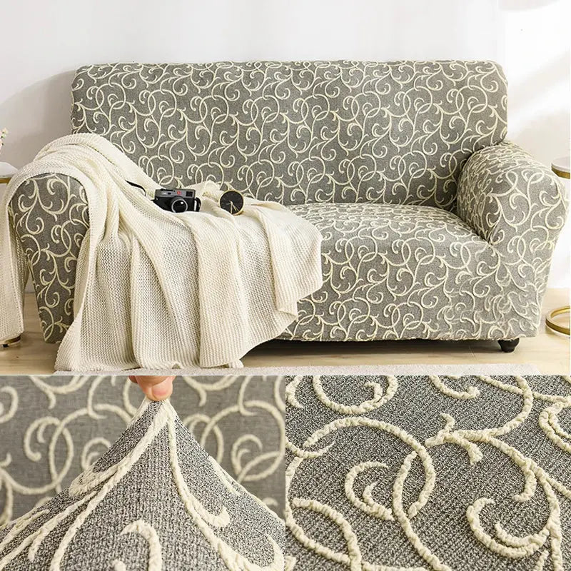 Housse de Canapé Élastique STELYA Relief Milk Coffee-145to185cm