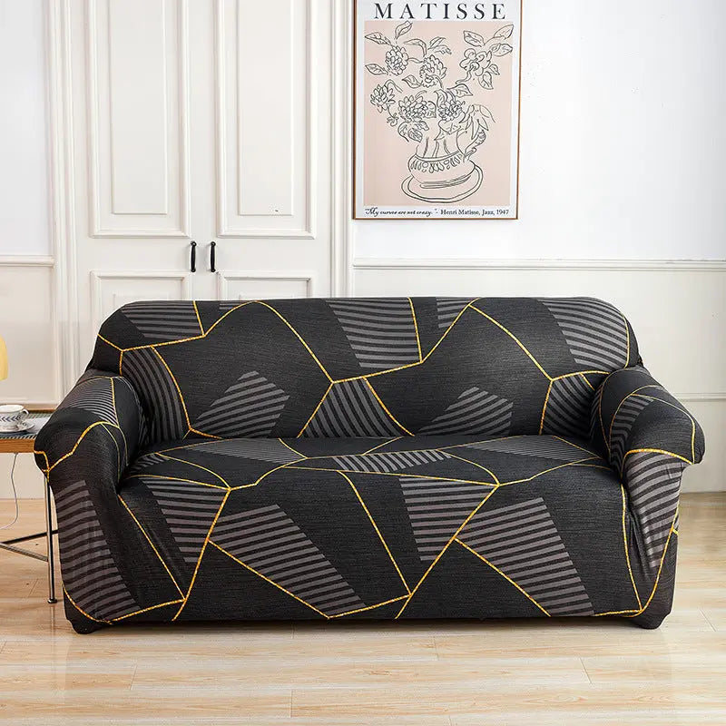 Housse de Canapé Imprimée ELASTIK Ink Rock-For Three Person Sofa