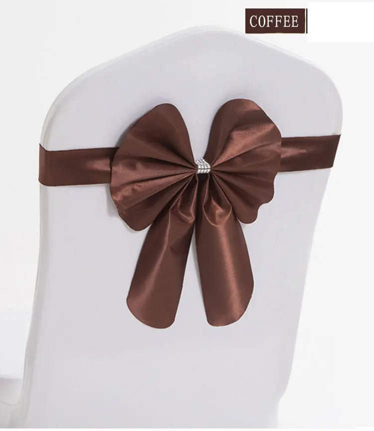 Housse de Chaise Mariage Élégante FLORINA Coffee