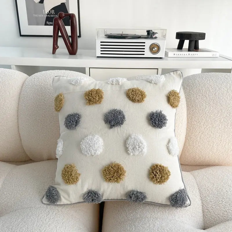 Housse de Coussin Bohème CHAMPIRO Tufted Thread Ball-45 X45cm Pillow Cover