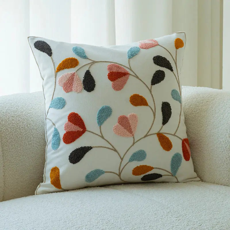 Housse de Coussin Brodée Avella Seven colored leaves-pillow case