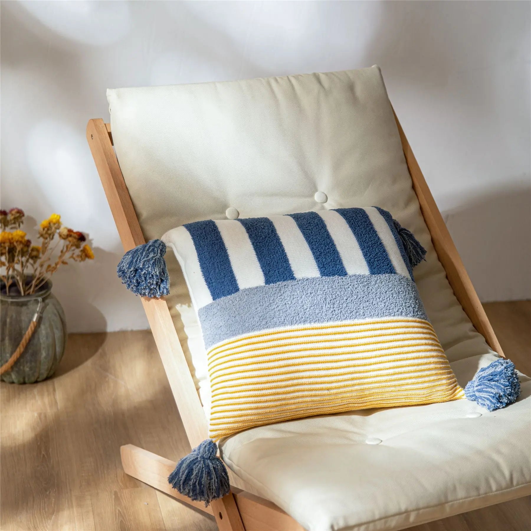 Housse de Coussin Check Nordic SELYA Blue-45x45