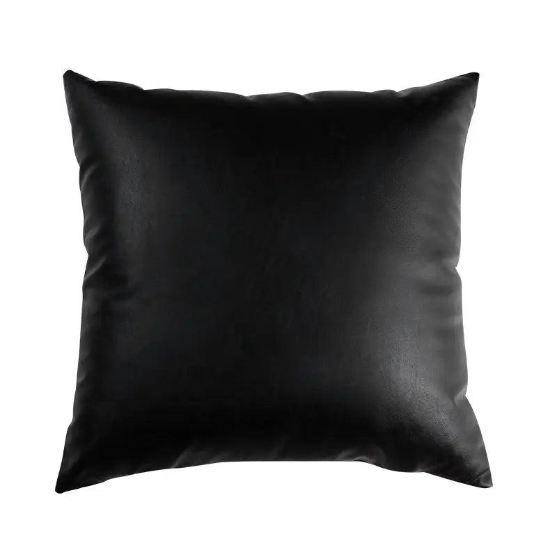 Housse de Coussin Cuir Moderne CILEX Black-50X50CM-Pillowcase