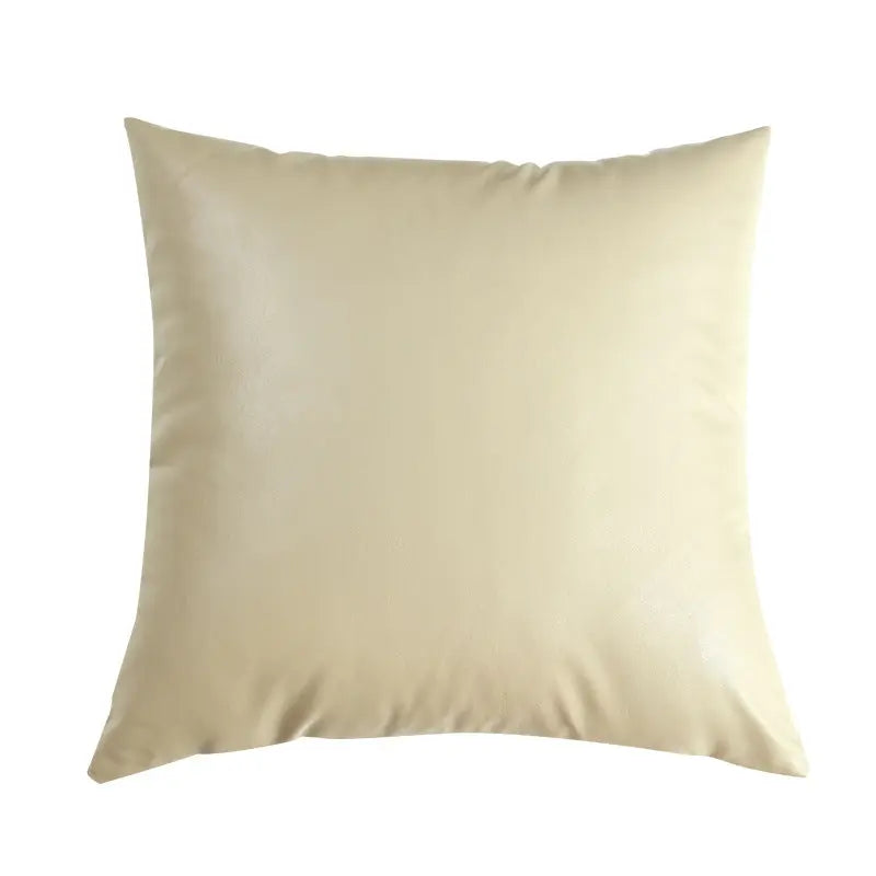Housse de Coussin Cuir Moderne CILEX Champagne-50X50CM-Pillowcase