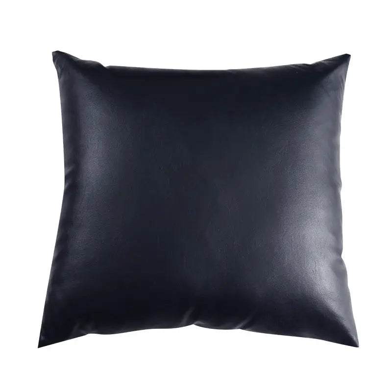 Housse de Coussin Cuir Moderne CILEX Navy-50X50CM-Pillowcase